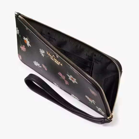 NWT Kate Spade New York Lucy Floral Waltz Medium L-zip Wristlet Purse Cocktail - Picture 2 of 12